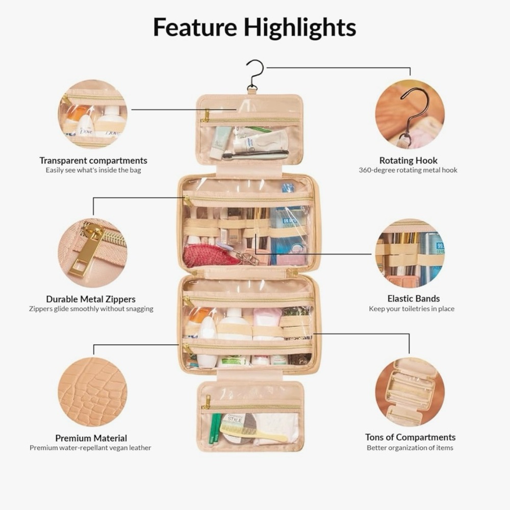 Dot & Dot Large Hanging Toiletry Bag - Picture 5 of 8